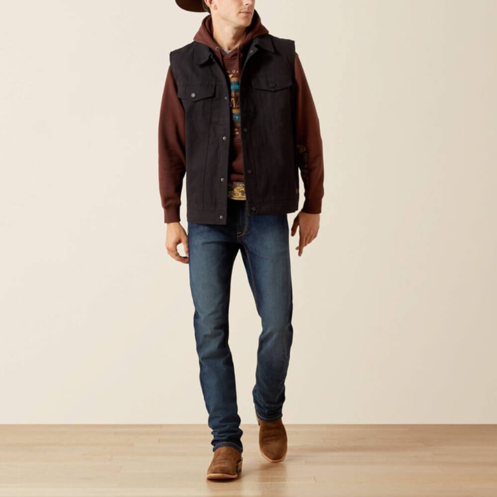 Ariat Mens Canvas Rancher Vest Black - 10062436