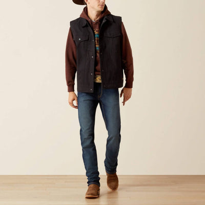 Ariat Mens Canvas Rancher Vest Black - 10062436