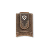 Ariat Mens Card Case Money Clip/Wallet Brown Rowdy - A35639282