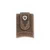 Ariat Mens Card Case Money Clip/Wallet Brown Rowdy - A35639282