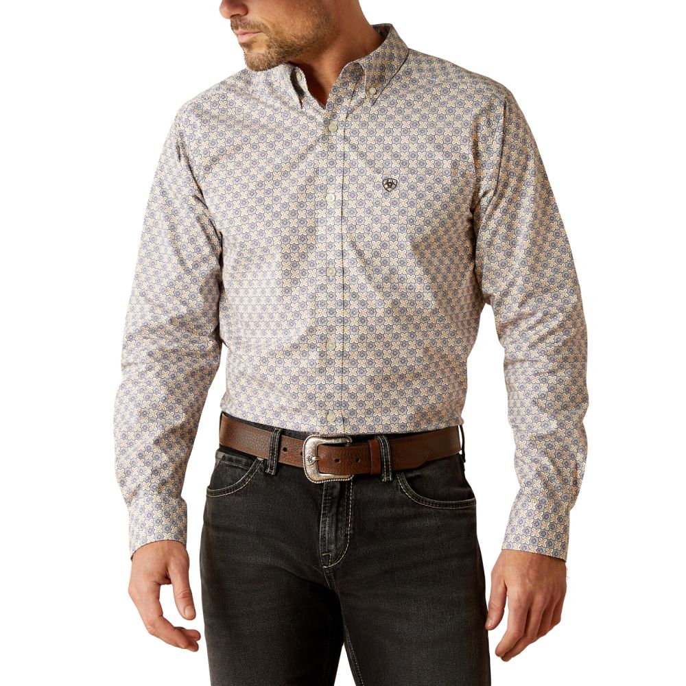 Ariat Mens Cario Grey Blue Shirt