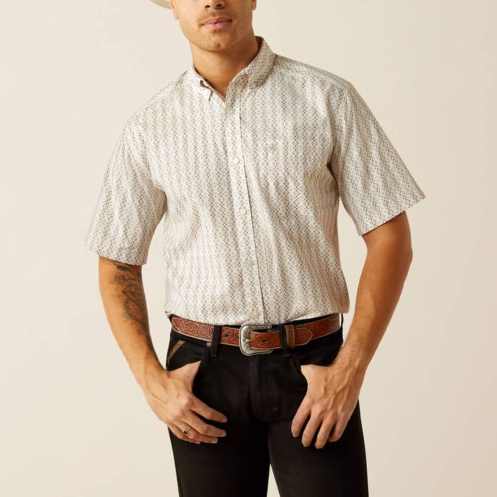 Ariat Mens Carlo Classic Fit Shirt Sand