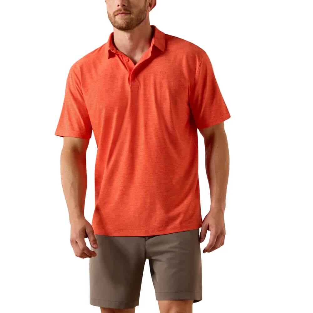 Ariat Mens Charge 2.0 Polo Shirt Paprika Red - 10071557