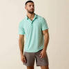 Ariat Mens Charger 2.0 Fitted Polo Shirt Beach Glass - 10073466