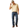 Ariat Mens Charger 2.0 Fitted Polo Shirt Bleached Sand - 10058790