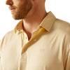 Ariat Mens Charger 2.0 Fitted Polo Shirt Bleached Sand - 10058790