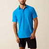 Ariat Mens Charger 2.0 Fitted Polo Shirt Ibiza Blue - 10071490