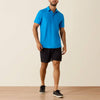 Ariat Mens Charger 2.0 Fitted Polo Shirt Ibiza Blue - 10071490