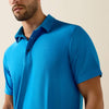 Ariat Mens Charger 2.0 Fitted Polo Shirt Ibiza Blue - 10071490