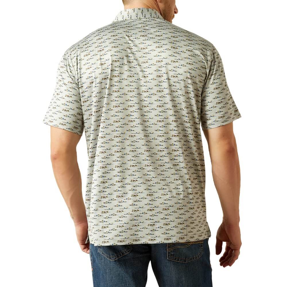 Ariat Mens Charger 2.0 Grey Polo Shirt  - 10054868