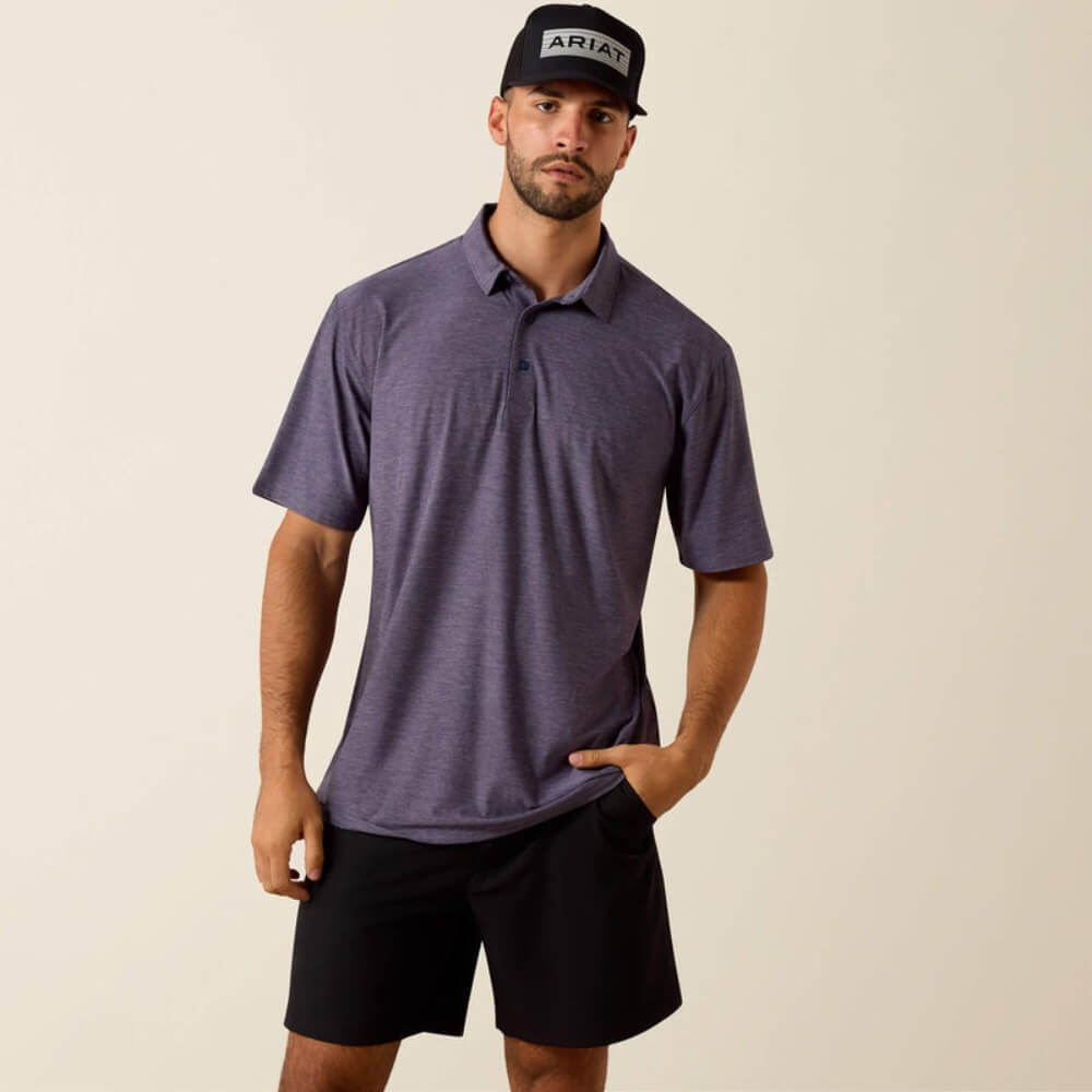 Ariat Mens Charger 2.0 Polo Shirt Night Shadow - 10071555