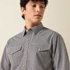 Ariat Mens Chas Long Sleeve Snap Shirt Black/White - 10079510