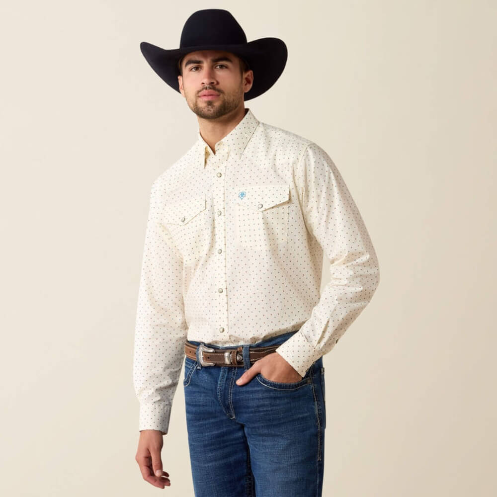Ariat Mens Chester Classic Fit Snap Shirt Arctic Wolf - 10079544