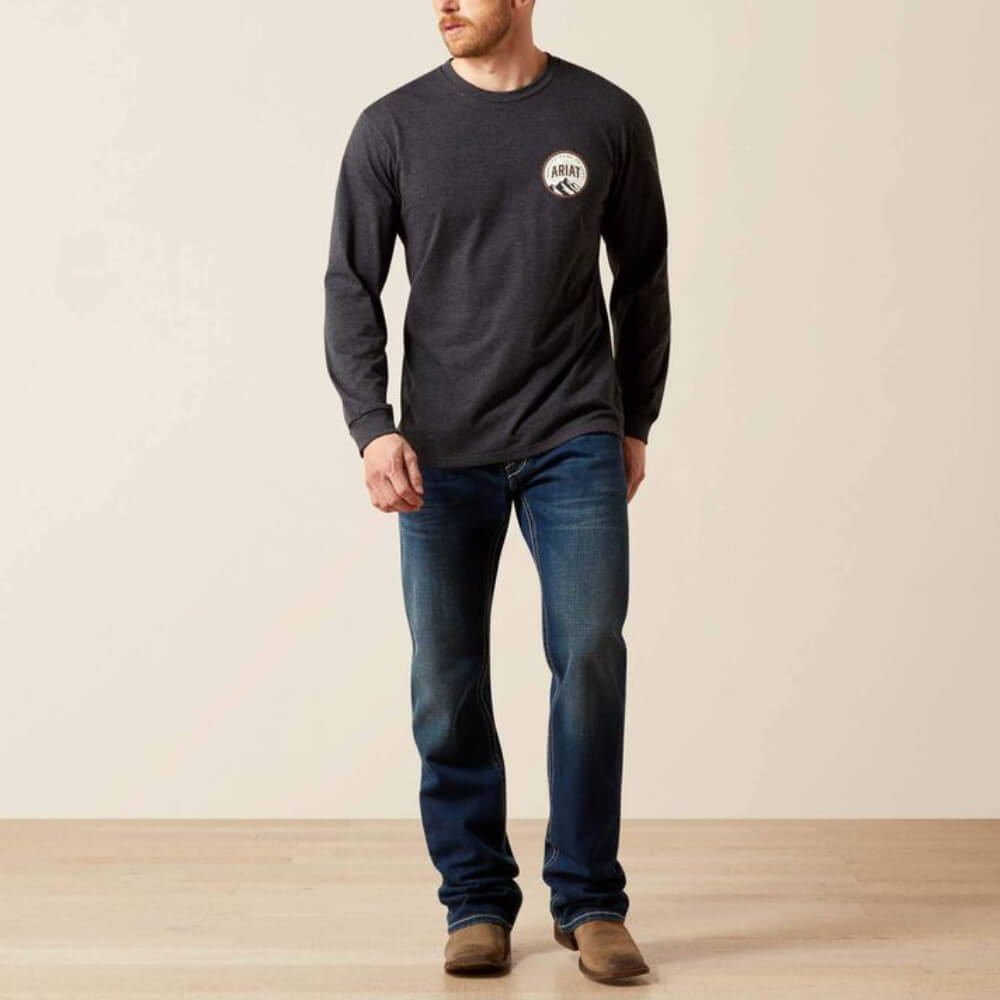Ariat Mens Circle A T-Shirt Charcoal Heather - 10065903