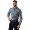Ariat Mens Clem Fitted Paisley Print Shirt Blue - 10079287