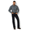 Ariat Mens Clem Fitted Paisley Print Shirt Blue - 10079287