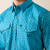 Ariat Mens Clovis Fitted Snap Shirt Navagio Bay Geo Print - 10079266