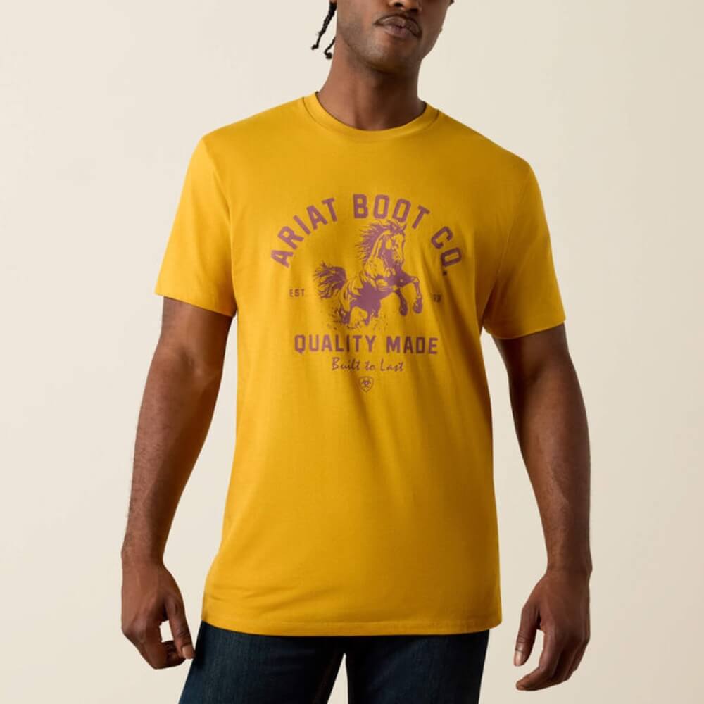 Ariat Mens College Bronc Classic Fit T-Shirt Chai Tea - 10071157