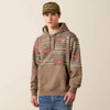 Ariat Mens Color Block Hoodie Dark Brindle Heather Southwest - 10079653