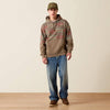 Ariat Mens Color Block Hoodie Dark Brindle Heather Southwest - 10079653