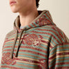 Ariat Mens Color Block Hoodie Dark Brindle Heather Southwest - 10079653