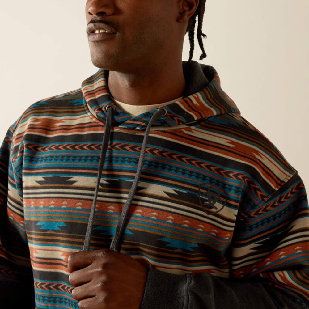 Ariat Mens Color Block Hoodie Rust Serape - 10062905