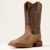 Ariat Mens County Roads Wide Square Toe Cowboy Boots Wheat Tan/Santa Fe Brown - 10074250