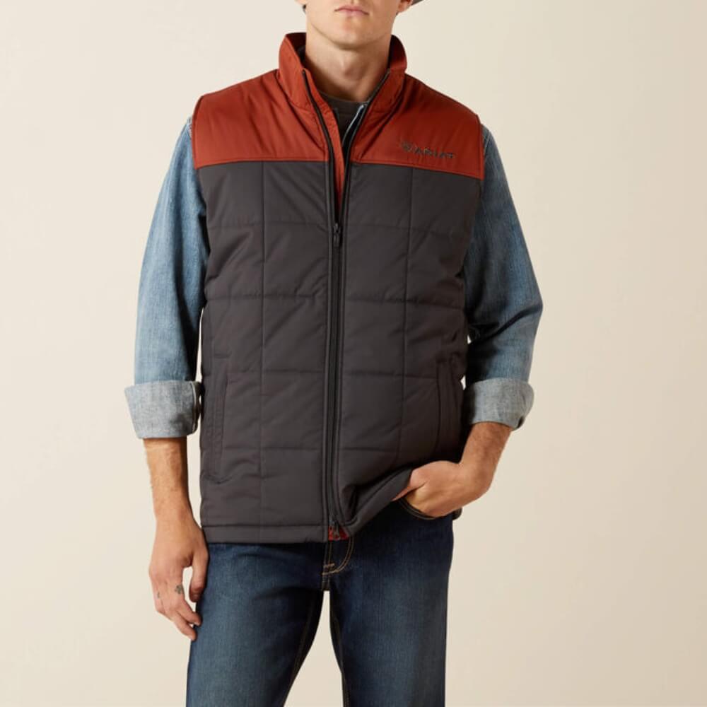 Ariat Mens Crius Insulated Vest Smoked paprika | phantom - 10062604