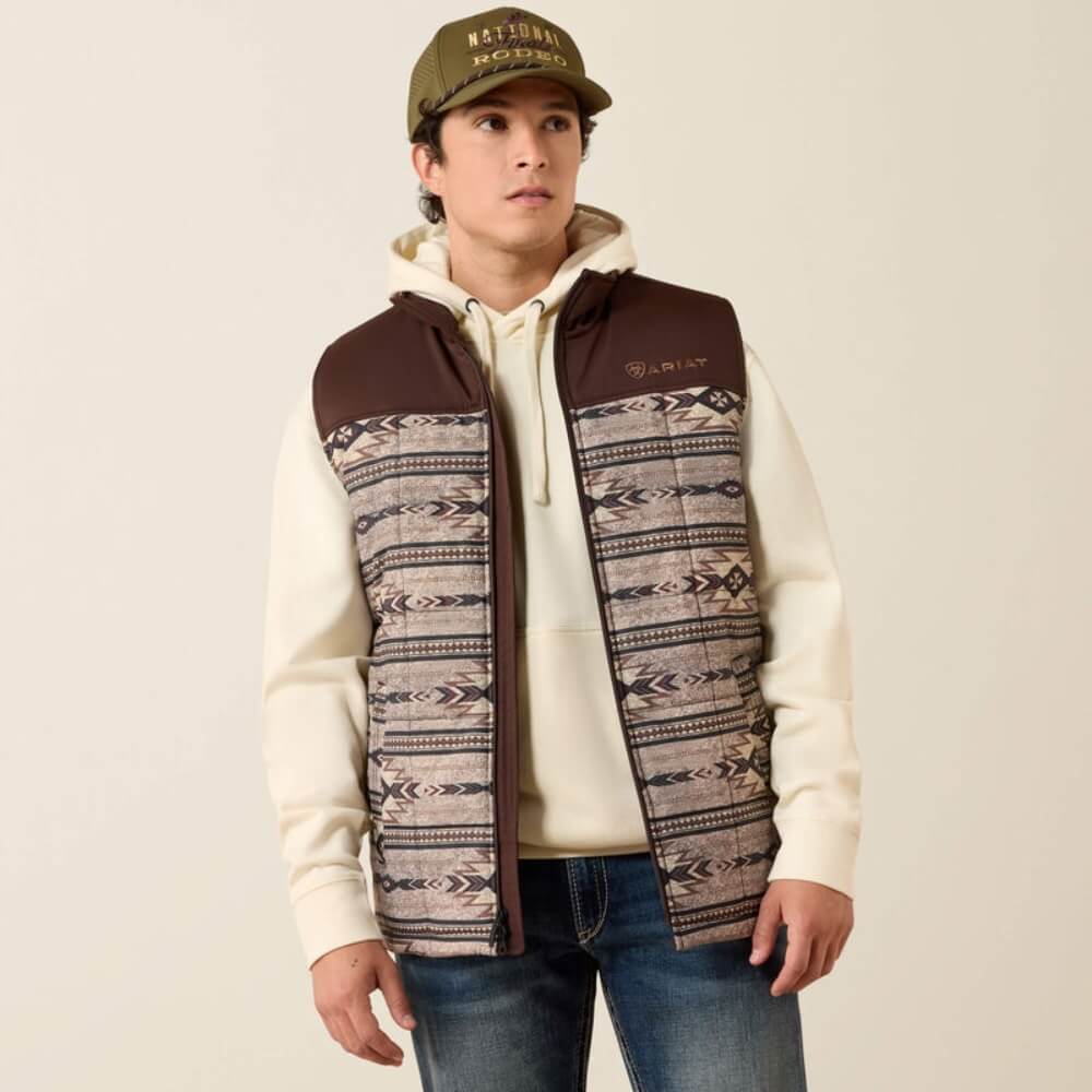 Ariat Mens Crius Insulated Vest Tonal Southwest/Silver Mink Heather - 10079386