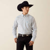 Ariat Mens Crow Fitted Shirt White Longhorn Stripe - 10079419