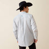 Ariat Mens Crow Fitted Shirt White Longhorn Stripe - 10079419