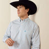 Ariat Mens Crow Fitted Shirt White Longhorn Stripe - 10079419