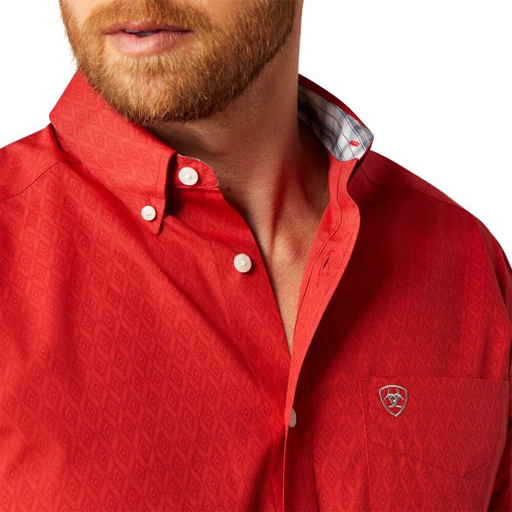Ariat Mens Dangelo Long Sleeve Shirt Red - 10058951