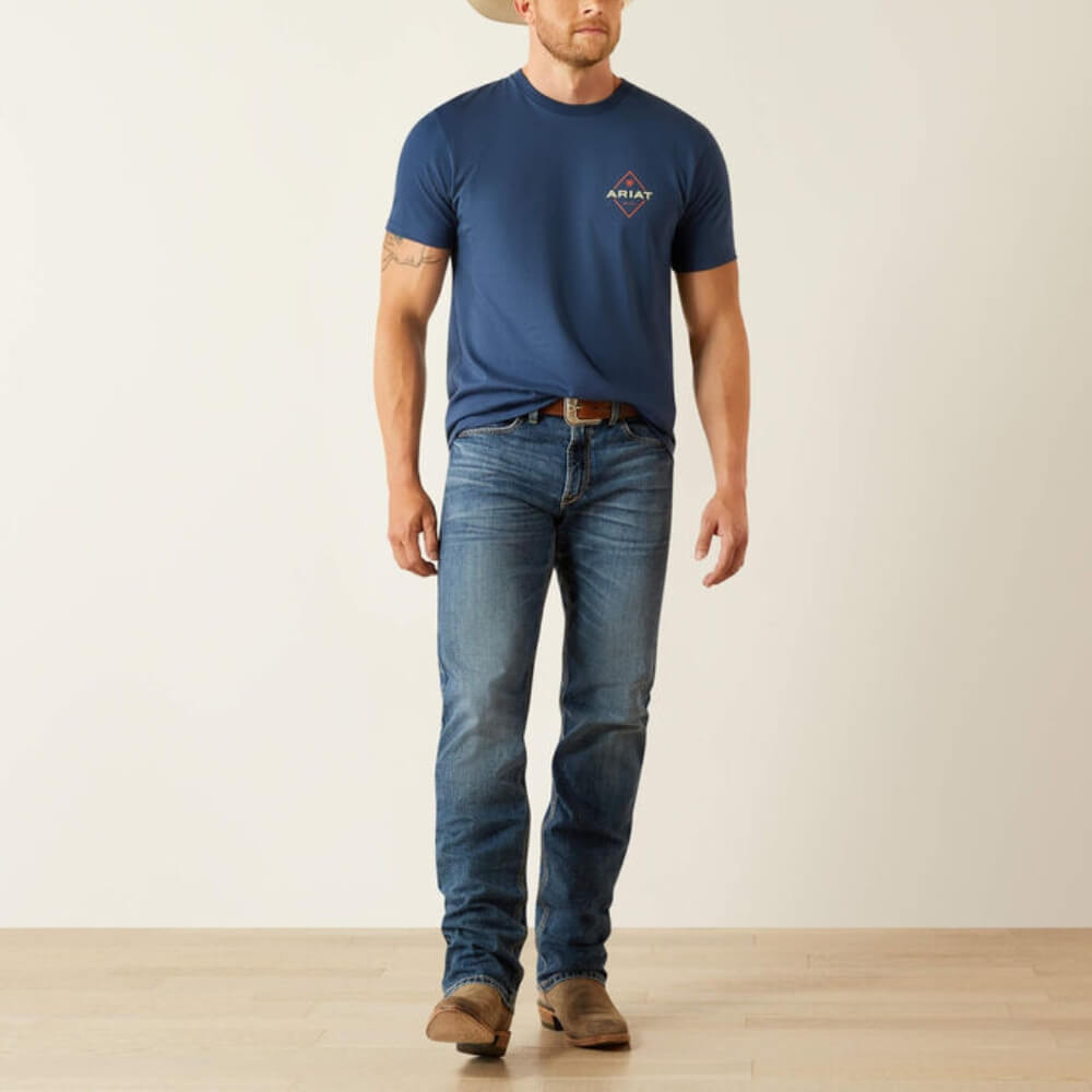 Ariat Mens Diamond Valley T-Shirt Space Blue