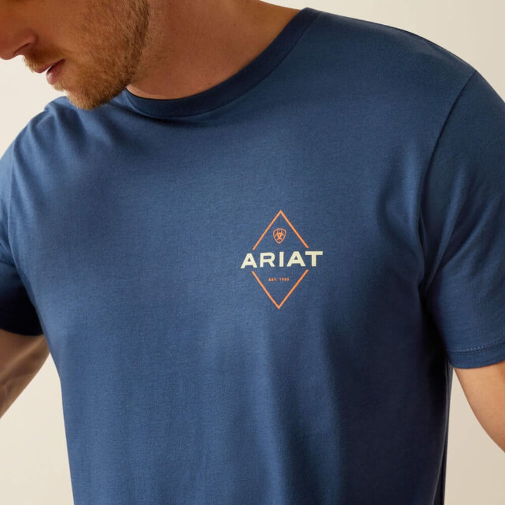 Ariat Mens Diamond Valley T-Shirt Space Blue