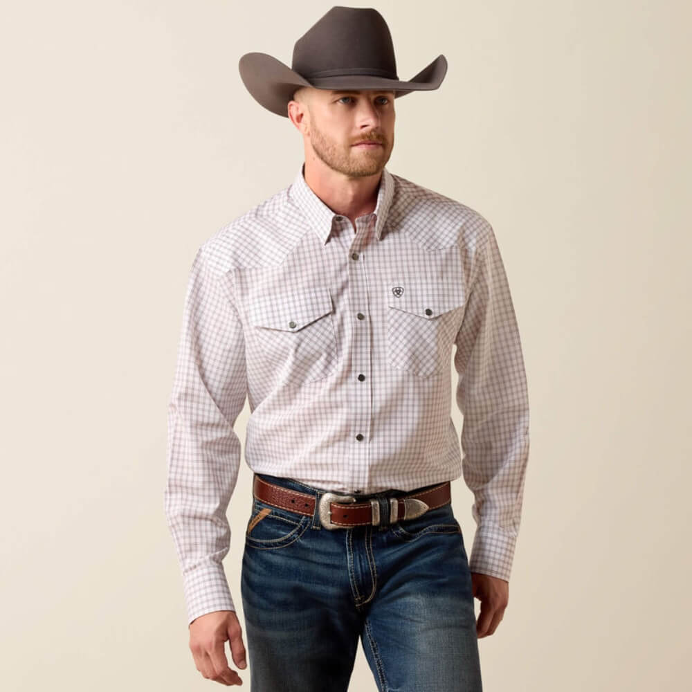 Ariat Mens Draco Classic Fit Snap Shirt White Multi Plaid - 10073657