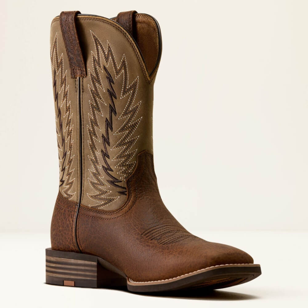Ariat Mens Driggs Wide Square Toe Cowboy Boots Toffee Crunch/Brown Bomber - 10080538