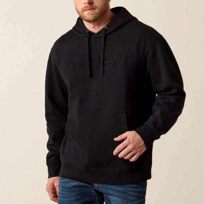Ariat Mens Embossed Logo Hoodie Black - 10073716