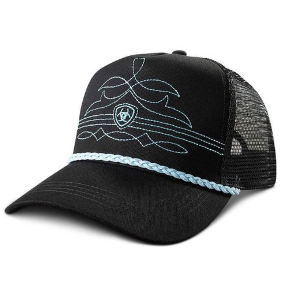 Ariat Mens Embroidered Bootstitch Cap Black - A300093133