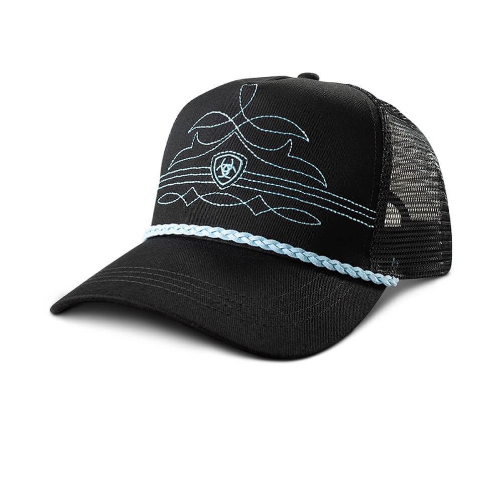 Ariat Mens Embroidered Bootstitch Cap Black - A300093133