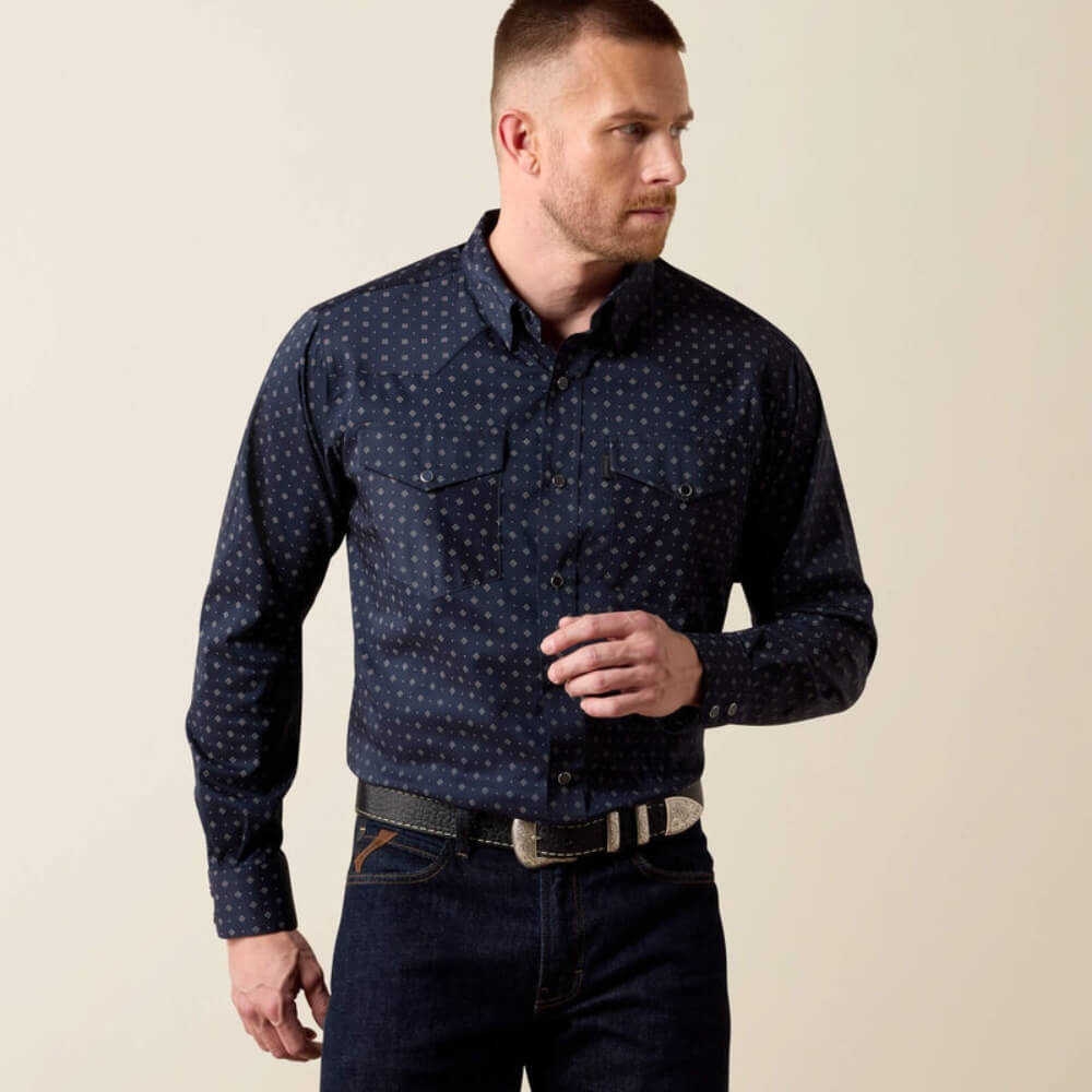 Ariat Mens Everything Classic Fit Snap Shirt Night Sky - 10079752