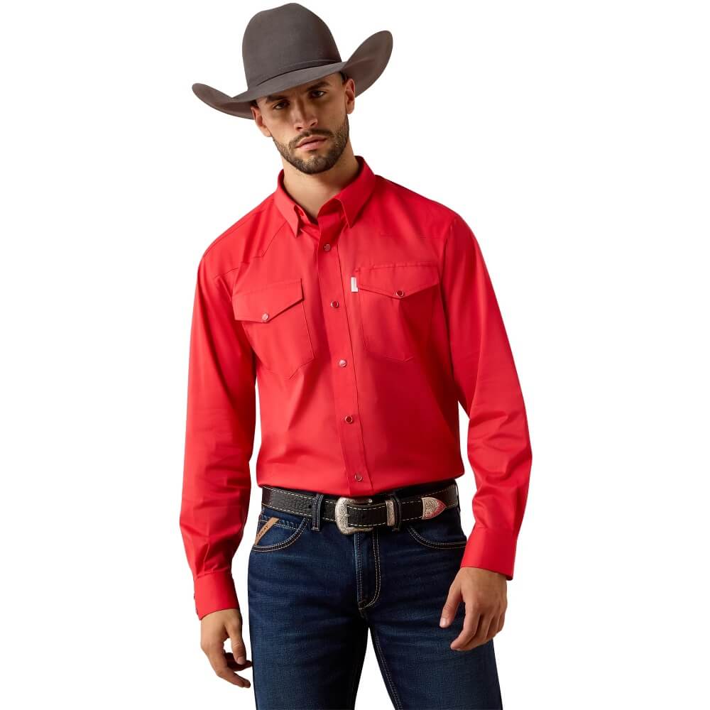Ariat Mens Everything Classic Fit Snap Shirt Scarlet Red - 10079765