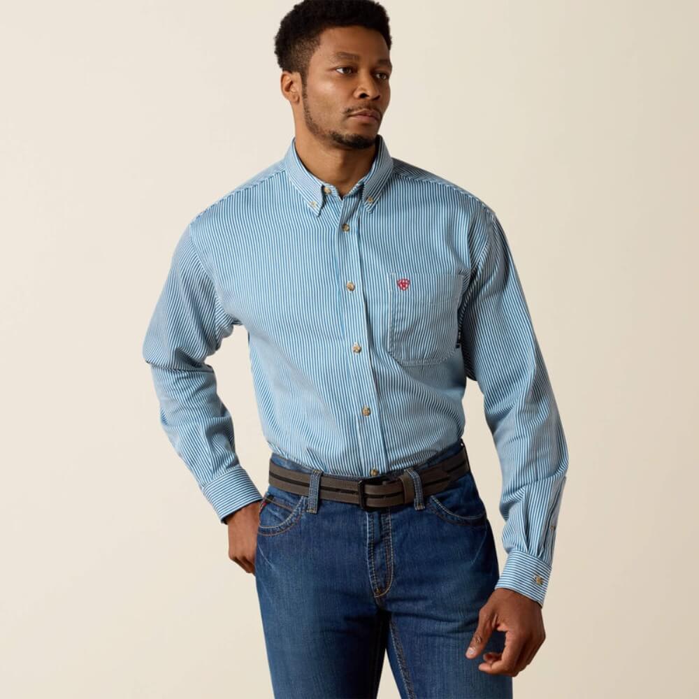 Ariat Mens FR Flame Resistant Blue Work Shirt - 10012250