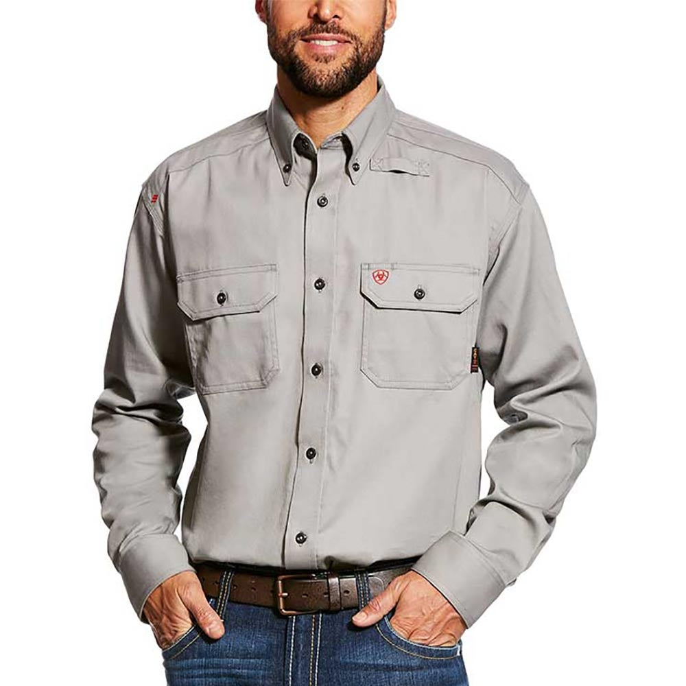 Ariat FR Solid Work Shirt Silver Fox L Ariat FR Solid Work Shirt Silver Fox L