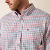 Ariat Mens FR Plaid Long Sleeve Flame Resistant Work Shirt White - 10014857