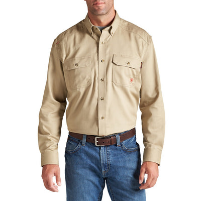 Ariat Mens FR Solid Work Shirt Brown - 10012251