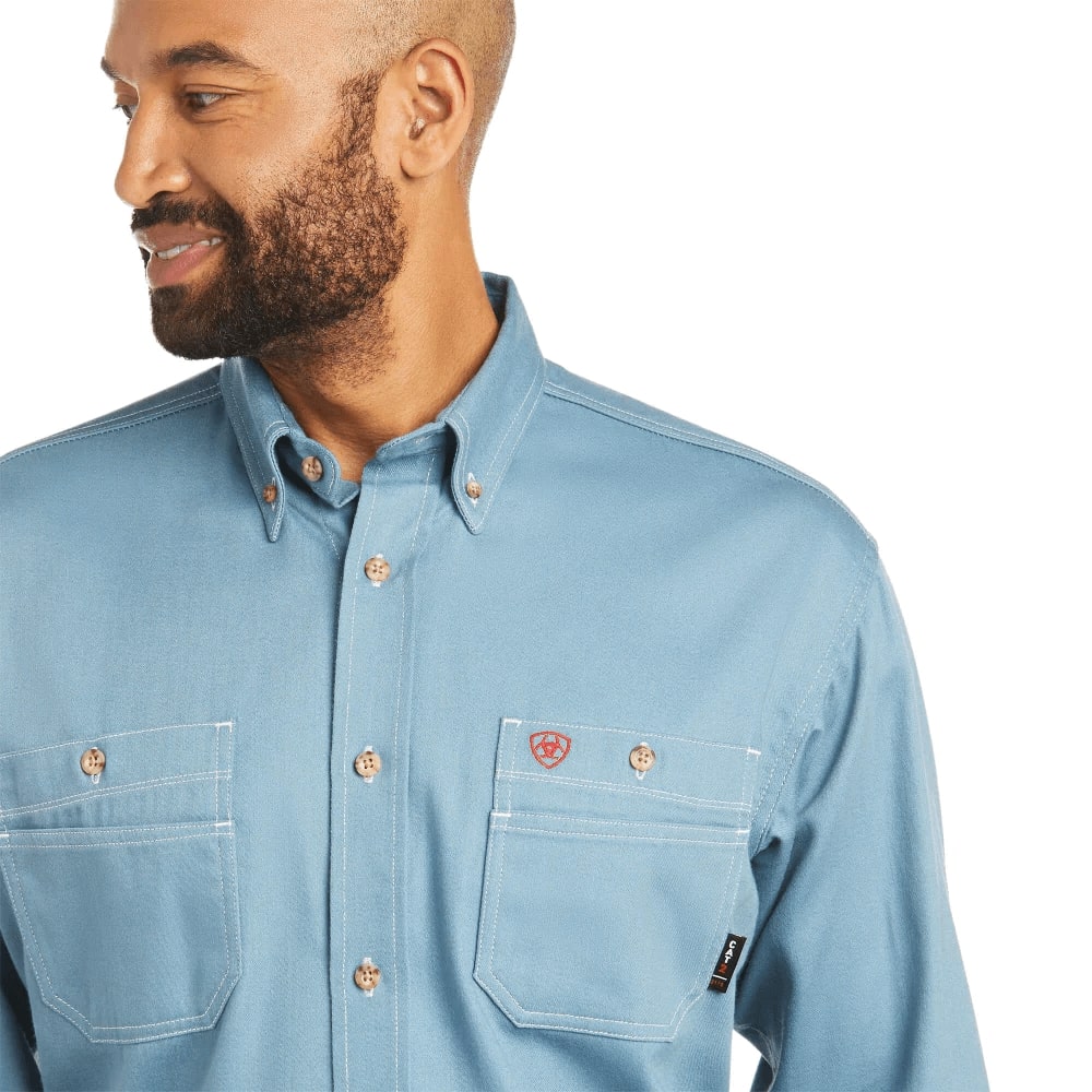 Ariat Mens FR Vented Work Shirt Blue