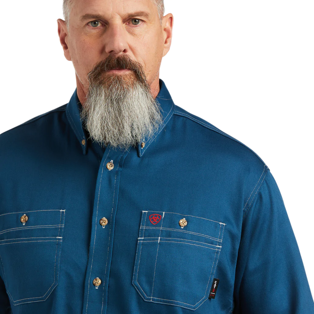 Ariat Mens FR Vented Work Shirt Skyfall Blue - 10039428