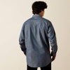 Ariat Mens Felipe Fitted Snap Shirt Chambray Blue - 10073623