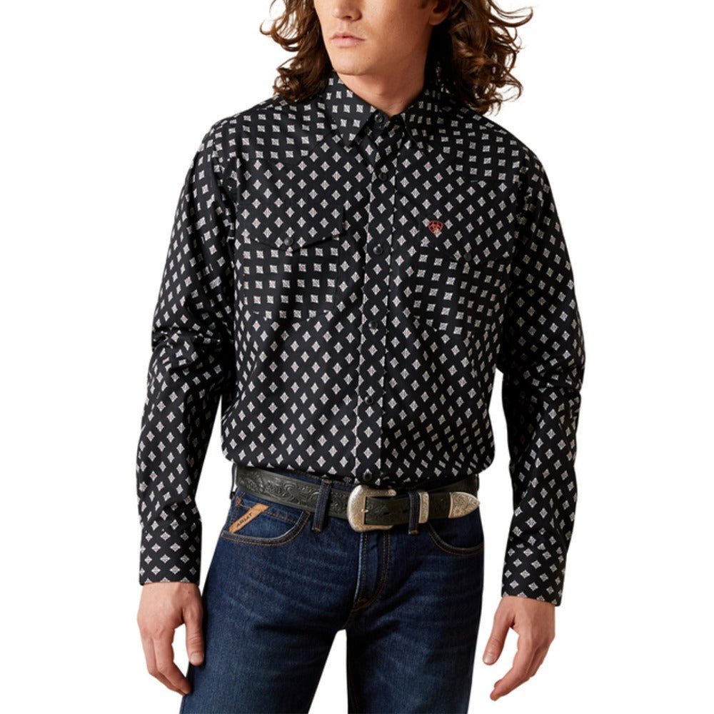 Ariat Mens Felix Fitted Print Shirt Black - 10065785